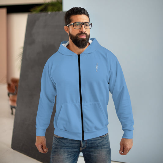 Unisex Zip Hoodie (AOP) Blue - Premium Hoodie from Craftklart.store - Just $65! Shop now at Craftklart.store