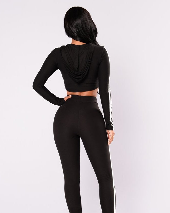 Women’s Tracksuit Crop Top Hoodies Pants Sets - Craftklart.store
