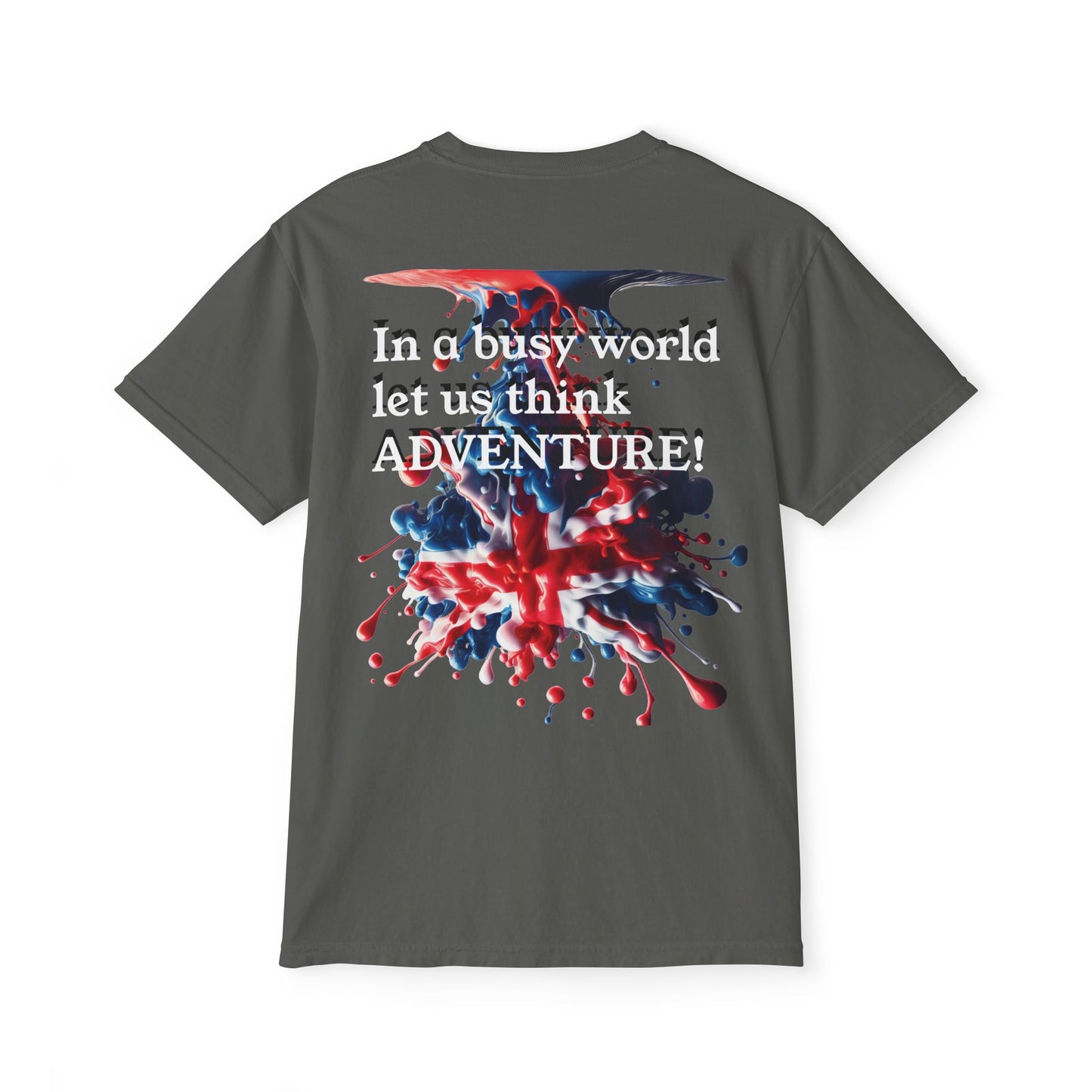 Adventure-Inspired Unisex Pocket T-Shirt with UK Design - Premium T-Shirt from Printify - Just $27.01! Shop now at Craftklart.store