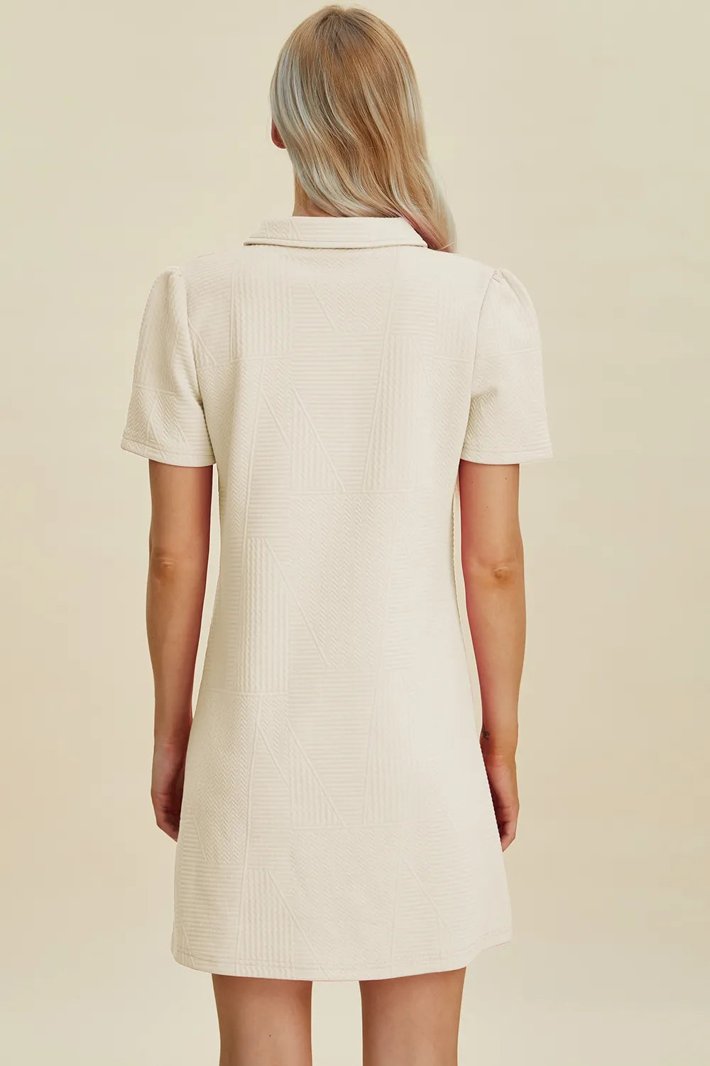 Double Take Full Size Texture Short Sleeve Dress - Premium Dress from Trendsi - Just $22.95! Shop now at Craftklart.store