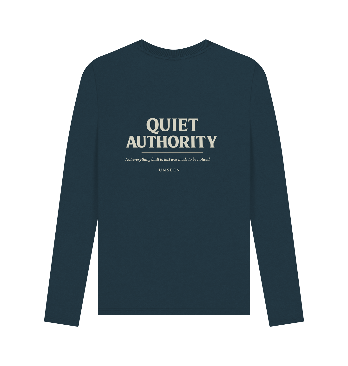 Denim Blue Printed Long Sleeve T Shirt Back
