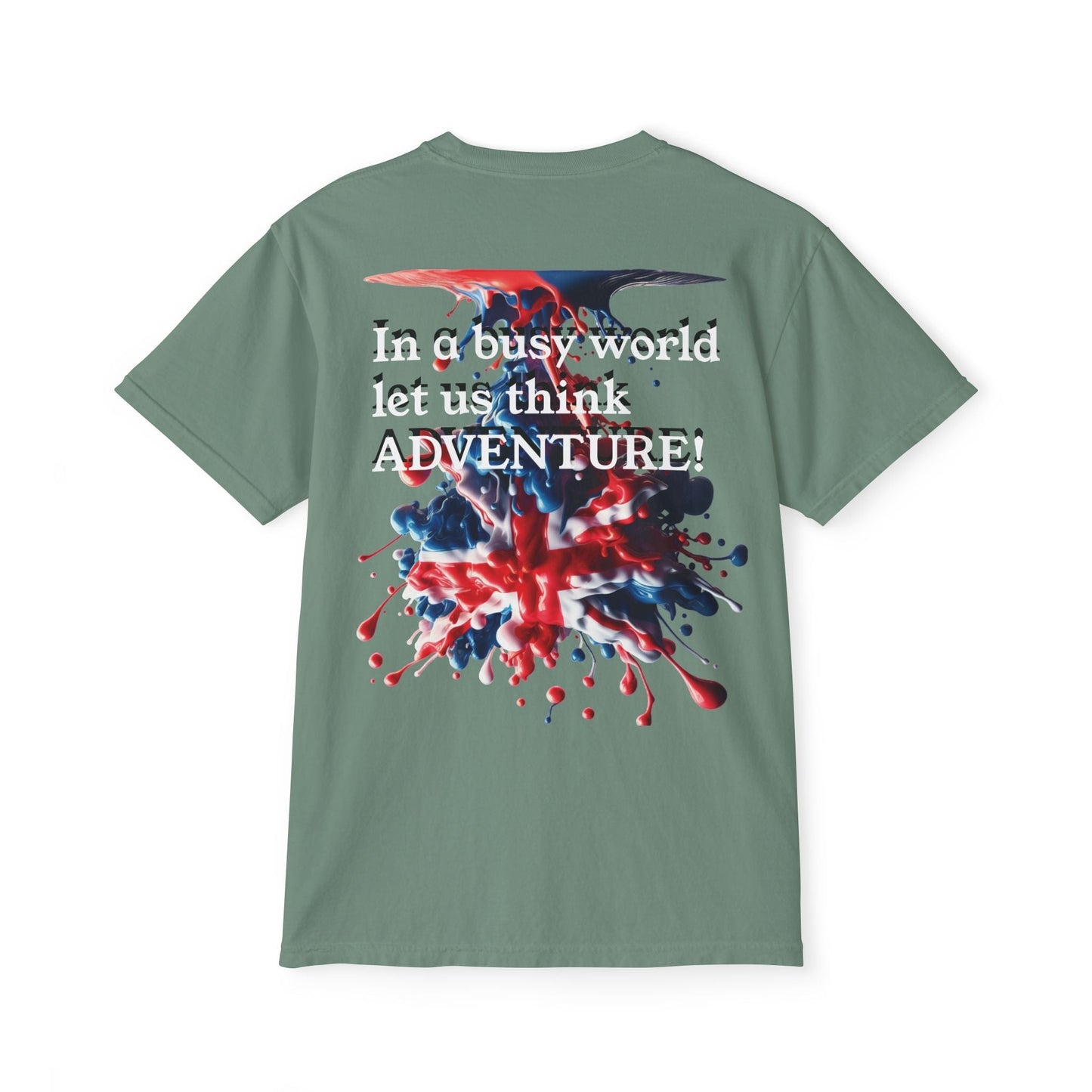 Adventure-Inspired Unisex Pocket T-Shirt with UK Design - Premium T-Shirt from Printify - Just $33! Shop now at Craftklart.store