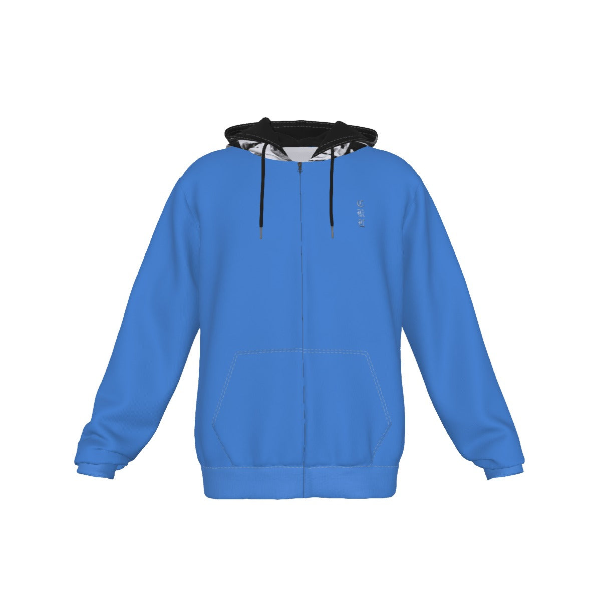 Blue All-Over Print Zip Up Hoodie With Pocket - Premium Hoodie from Craftklart.store - Just $34! Shop now at Craftklart.store