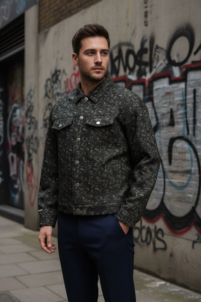 Urban Streetwear Lapel Jacket by Craftklart featuring a stylish urban design, lapel collar, and modern streetwear look.