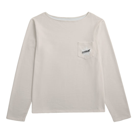 Women's Boat Neckline Sweatshirt With Chest Pocket - Premium Sweater from Craftklart.store - Just $75.30! Shop now at Craftklart.store