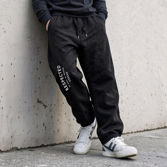 Craftklart heavyweight fleece joggers with washed straight-leg fit, soft fabric, and relaxed style for comfortable casual wear.