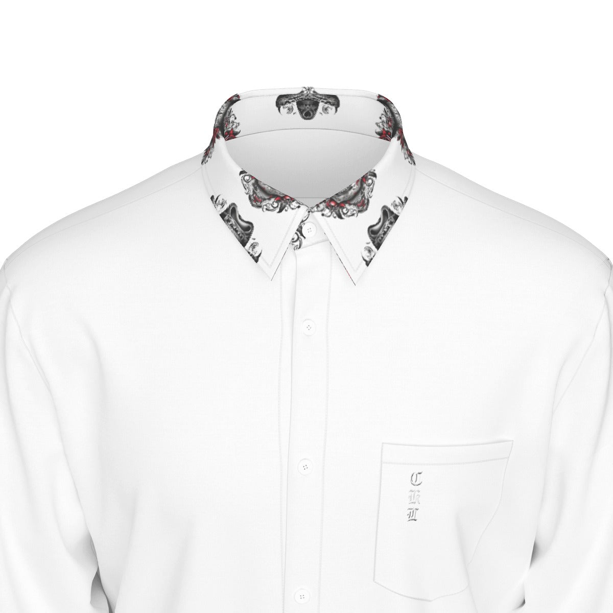 CKL Contrast Wanted Men's Long Sleeve Shirt - Premium Shirt from Craftklart.store - Just $68.96! Shop now at Craftklart.store