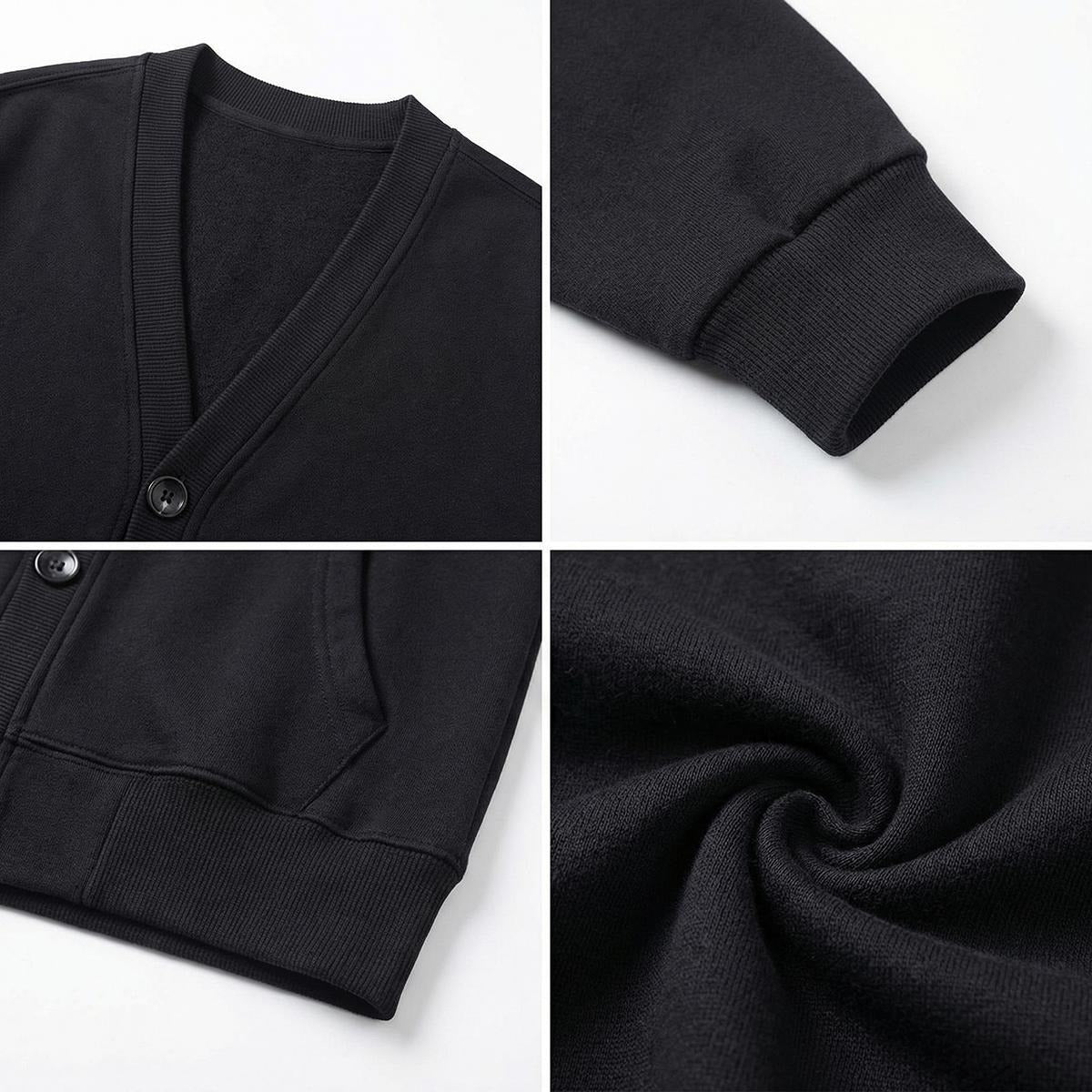 Men's relaxed cotton cardigan jacket by Urban Fashion & Streetwear, featuring button-front design and casual streetwear style.