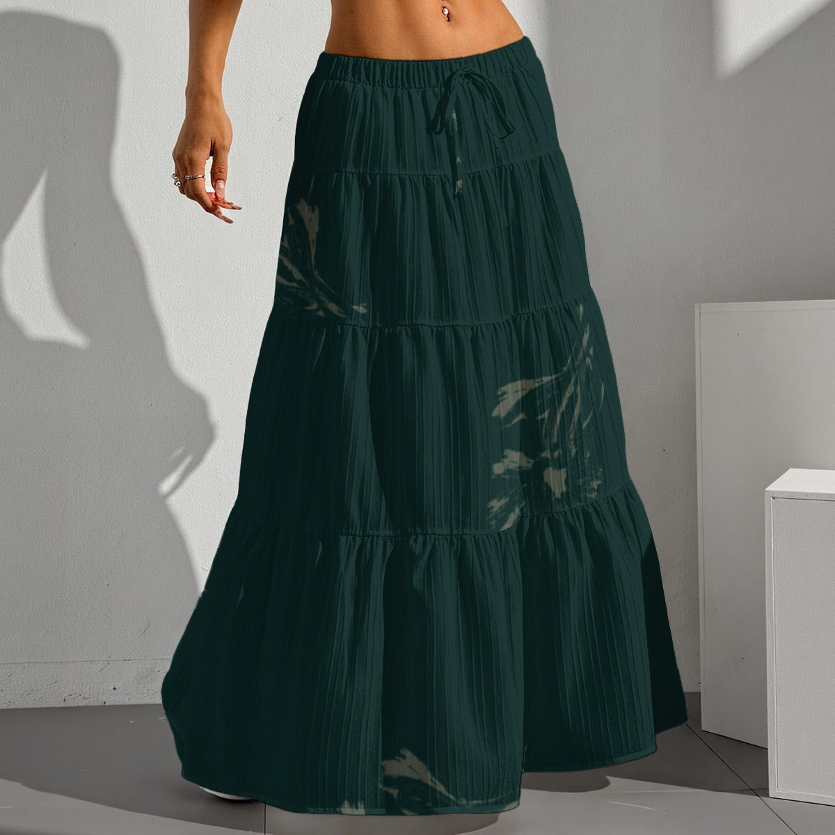 Women's Urban Night Pleated Long Skirt