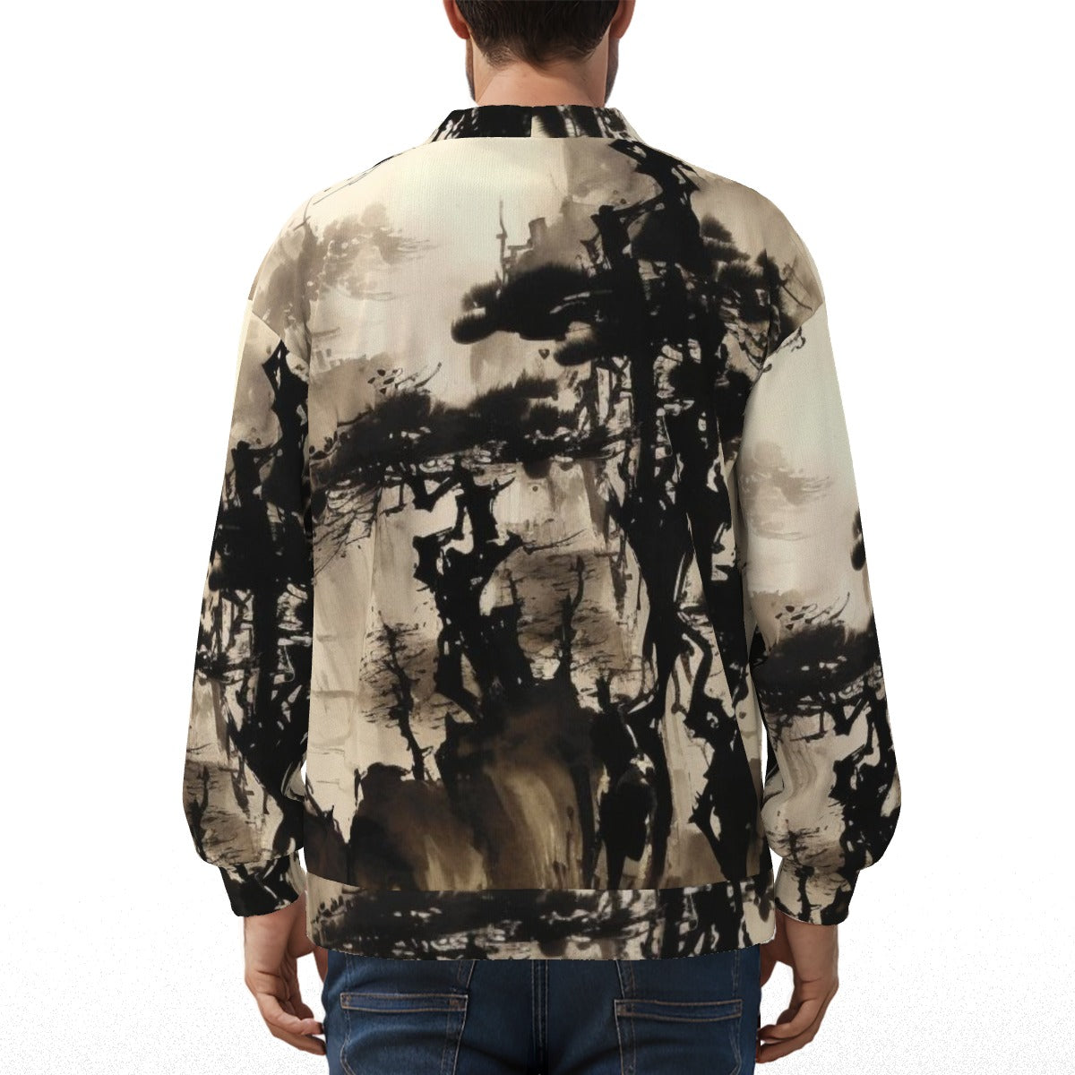 V-neck (AOP) Knitted Fleece Cardigan 1 With Button Closure - Premium Cardigan from Yoycol - Just $59.98! Shop now at Craftklart.store