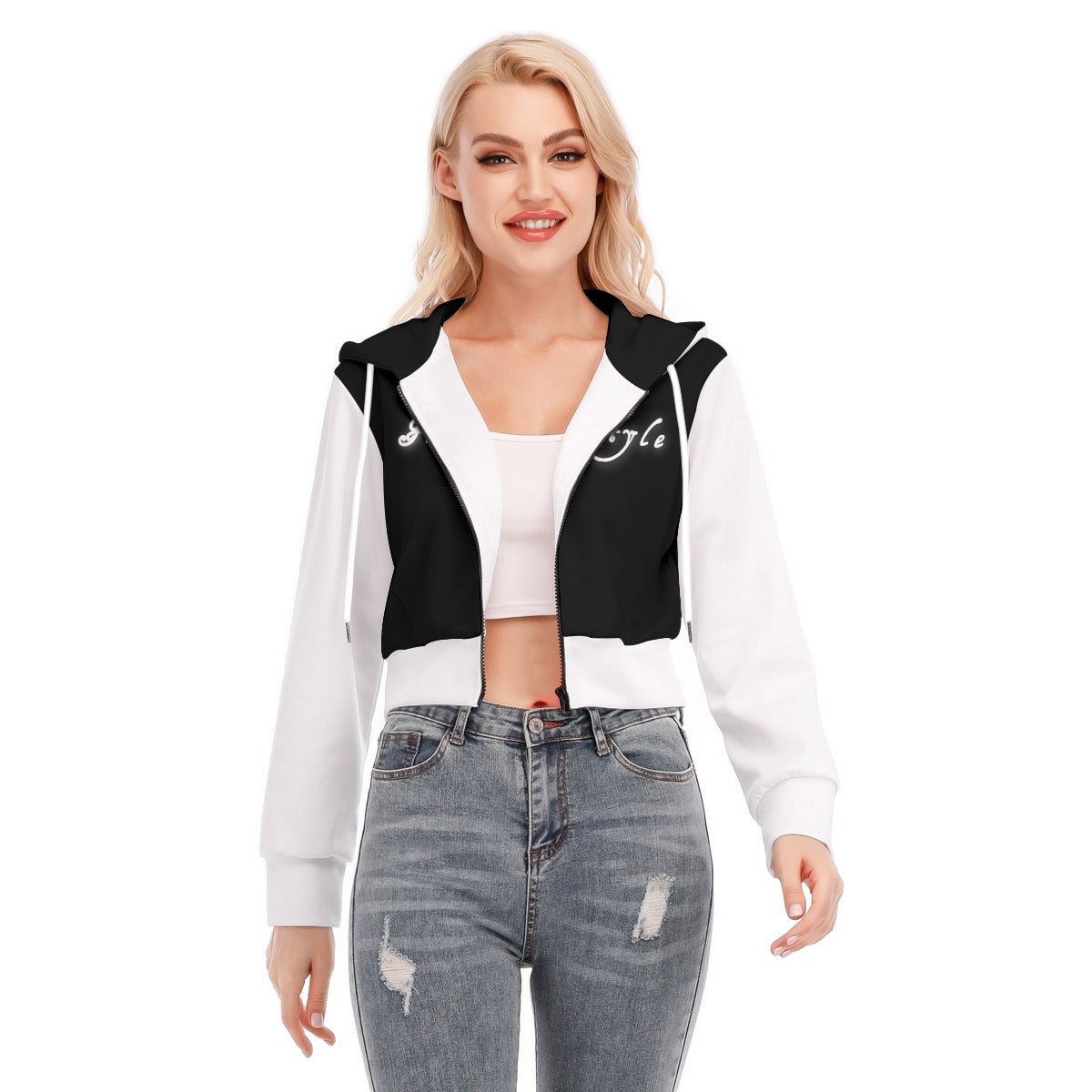 Craftklart Women's Crop Top Hoodie With Zipper Closure - Premium Hoodie from Craftklart.store - Just $29.99! Shop now at Craftklart.store