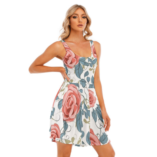 Summer Fresh All-Over Print Women's Tank Vest Dress - Premium Dress from Craftklart.store - Just $24! Shop now at Craftklart.store