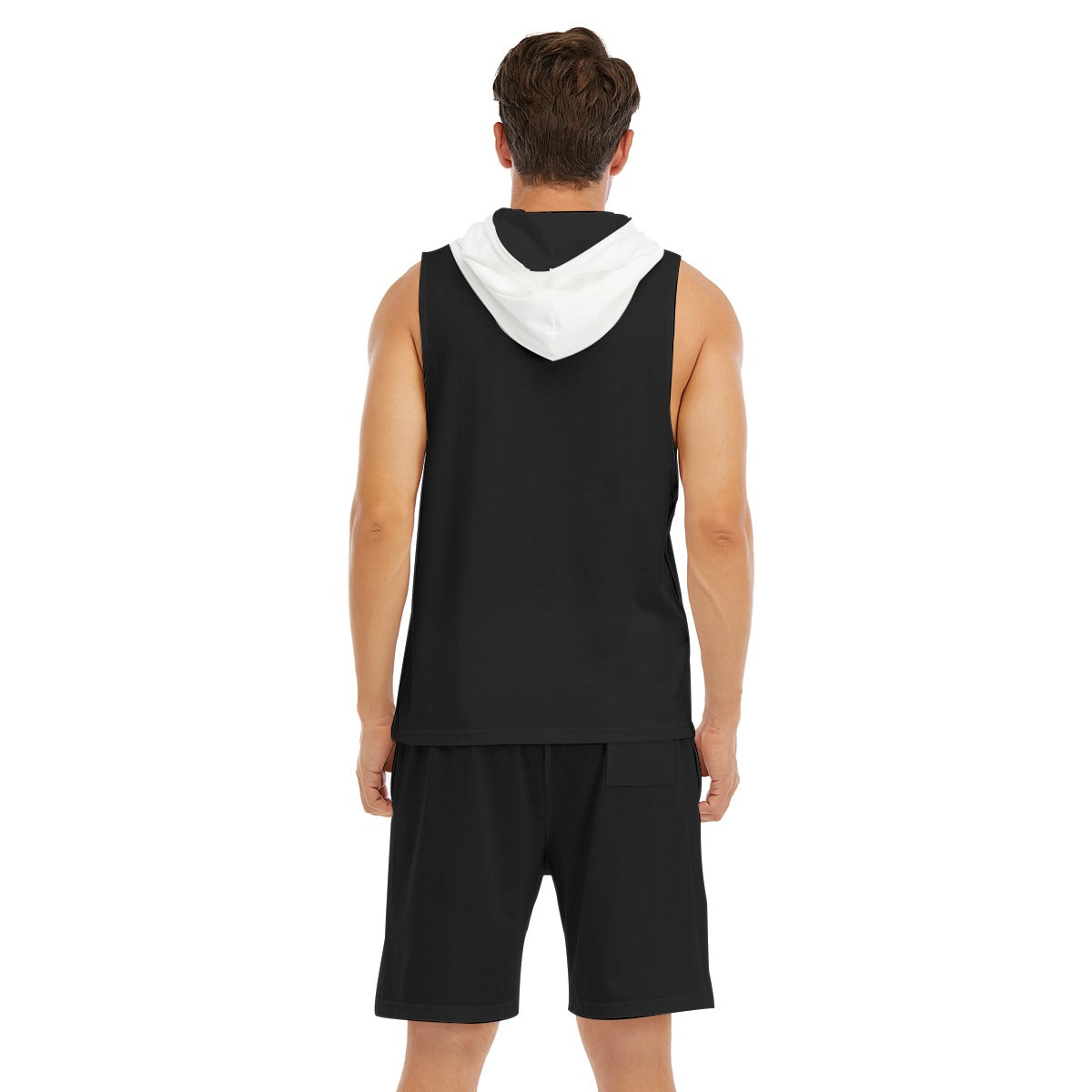 Men's Sleeveless Vest And Shorts Set Black/White - Premium Hoodie from Craftklart.store - Just $28.98! Shop now at Craftklart.store