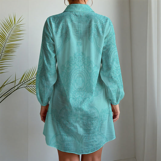 Urban Chic Women's Long Sleeve Shirt Dress