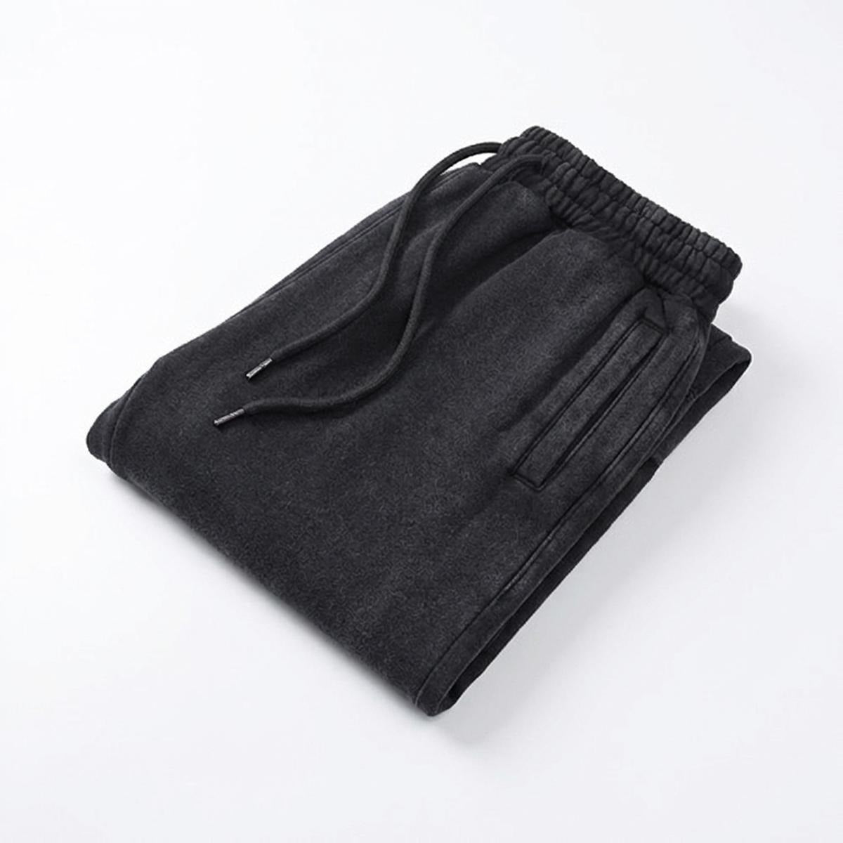 Craftklart heavyweight fleece joggers with washed straight-leg fit, featuring a comfortable elastic waistband and relaxed style.