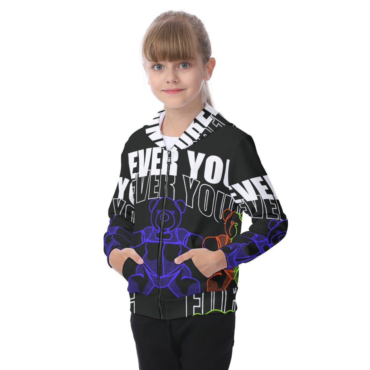 Unisex Ever You All-Over Print Kid's Zip-up Hoodie With Patch Pocket - Premium Hoodie from Craftklart.store - Just $28! Shop now at Craftklart.store