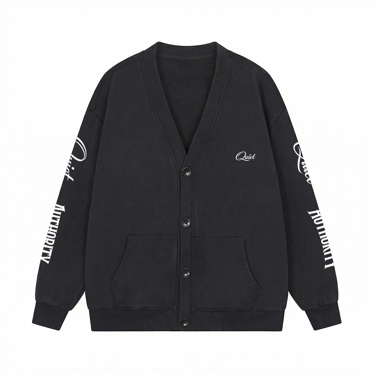 Craftklart men's button-front cotton cardigan jacket with a streetwear style, featuring a 360GSM knit fabric and classic design.