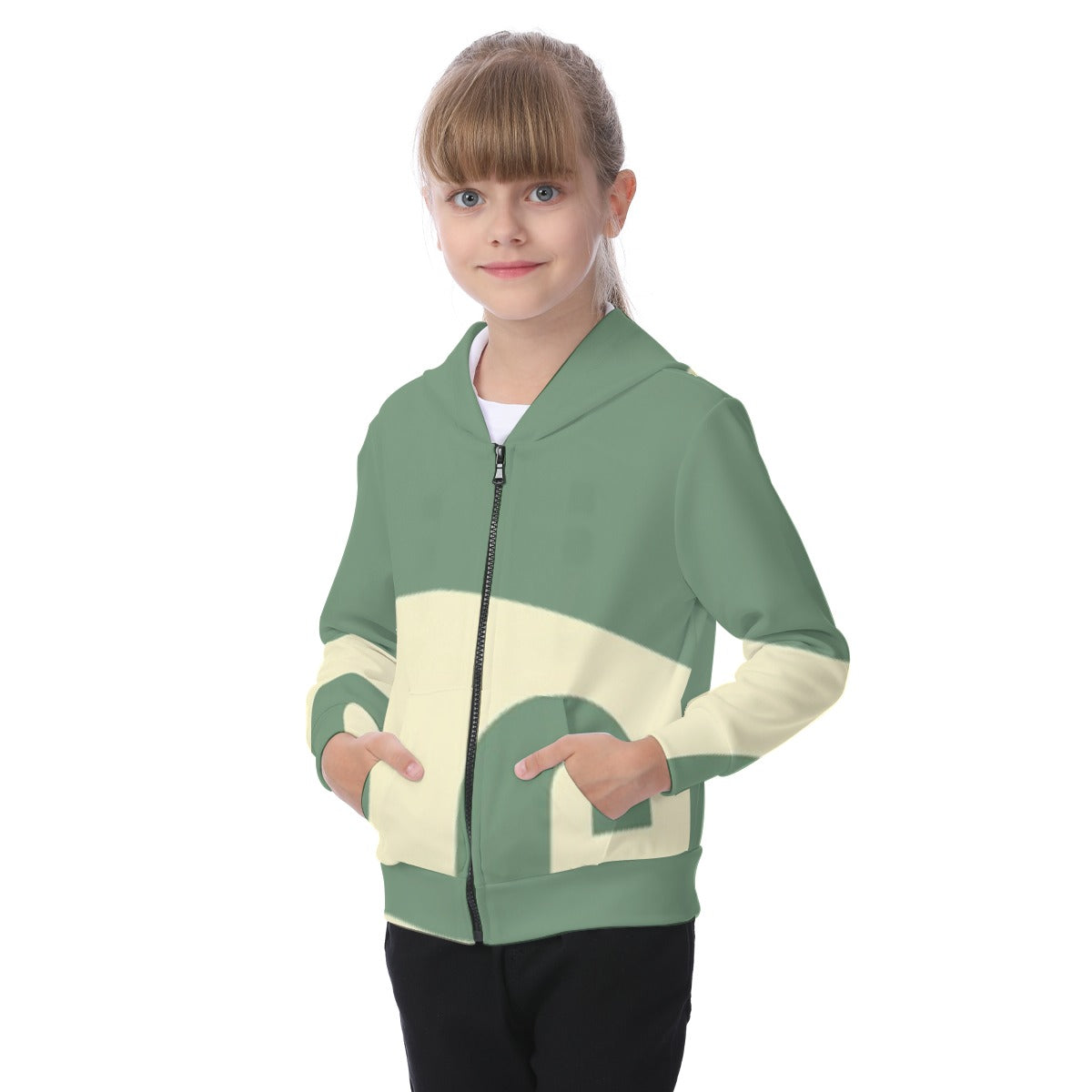 Greener All-Over Print Kid's Zip-up Hoodie With Patch Pocket - Premium Kids clothes from Craftklart.store - Just $36.38! Shop now at Craftklart.store