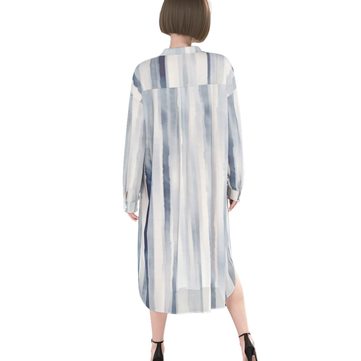 Women's (AOP)  Long Shirt Dress | Rayon