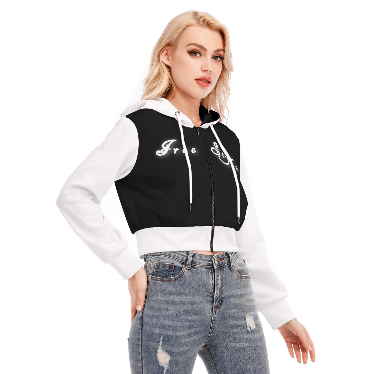 Craftklart Women's Crop Top Hoodie With Zipper Closure - Premium Hoodie from Craftklart.store - Just $29.99! Shop now at Craftklart.store