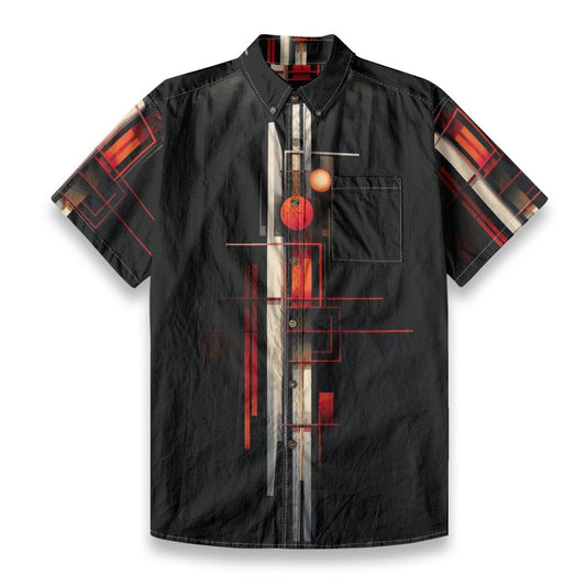 Abstract Urban Men's Short Sleeve Cotton Shirt - Premium Shirt from Yoycol - Just $39! Shop now at Craftklart.store