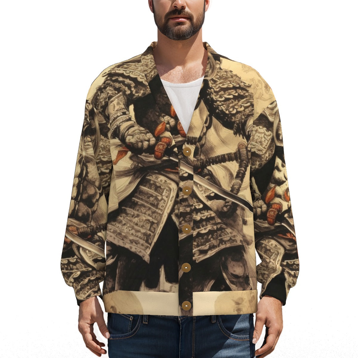 V-neck Knitted Fleece Cardigan 3 With Button Closure - Premium Cardigan from Yoycol - Just $63.96! Shop now at Craftklart.store