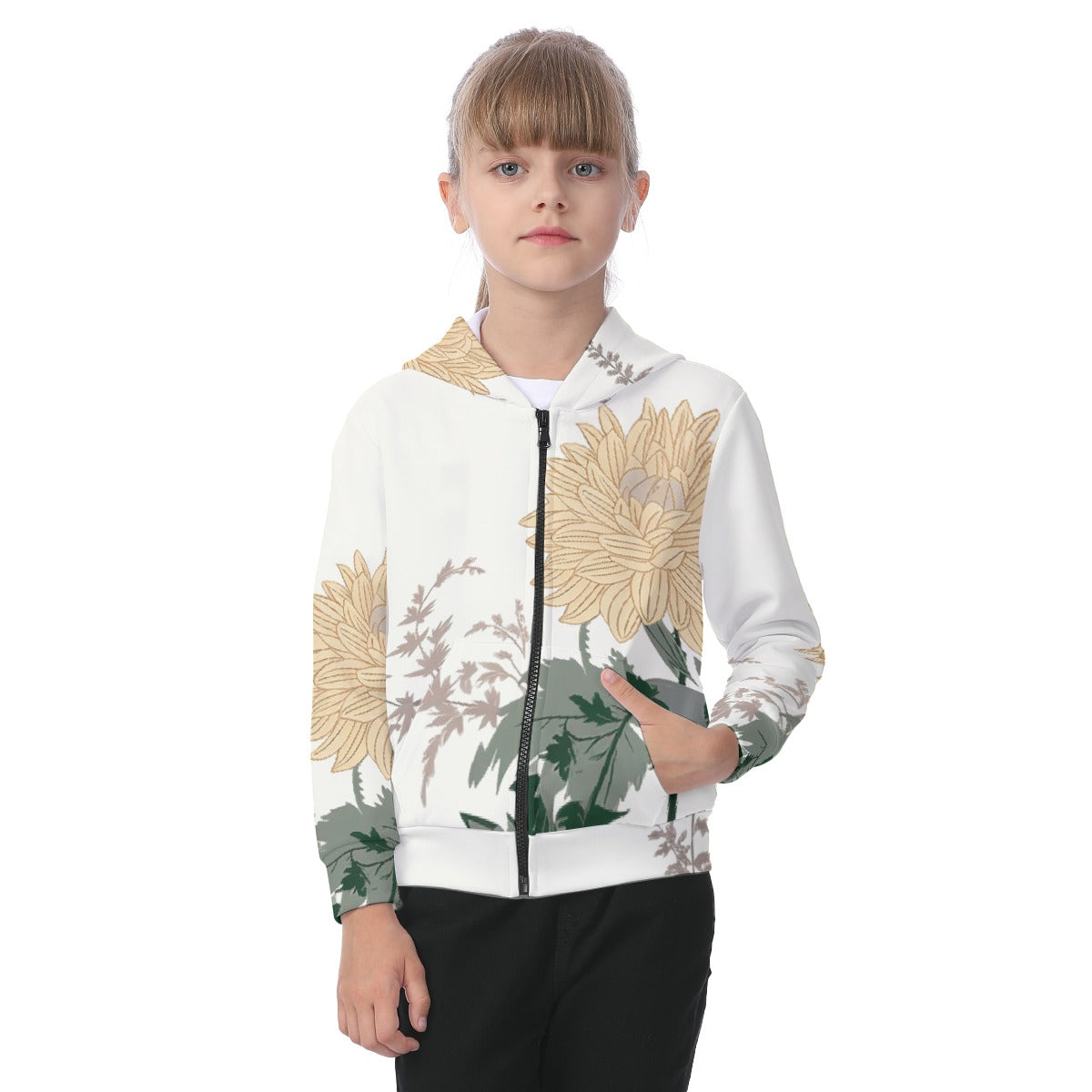 Kids Summer Fresh  (AOP) Zip-up Hoodie With Patch Pocket - Premium Kids clothes from Craftklart.store - Just $22! Shop now at Craftklart.store