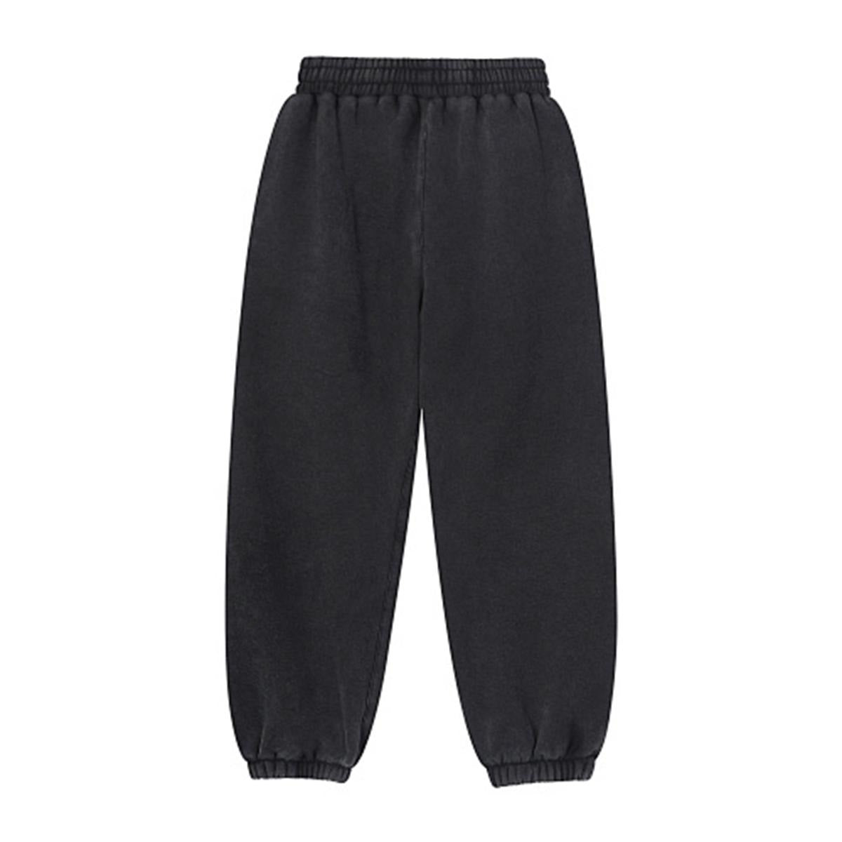 Craftklart heavyweight fleece joggers with washed straight-leg fit, shown in a relaxed fit with elastic waistband and cuffed ankles.