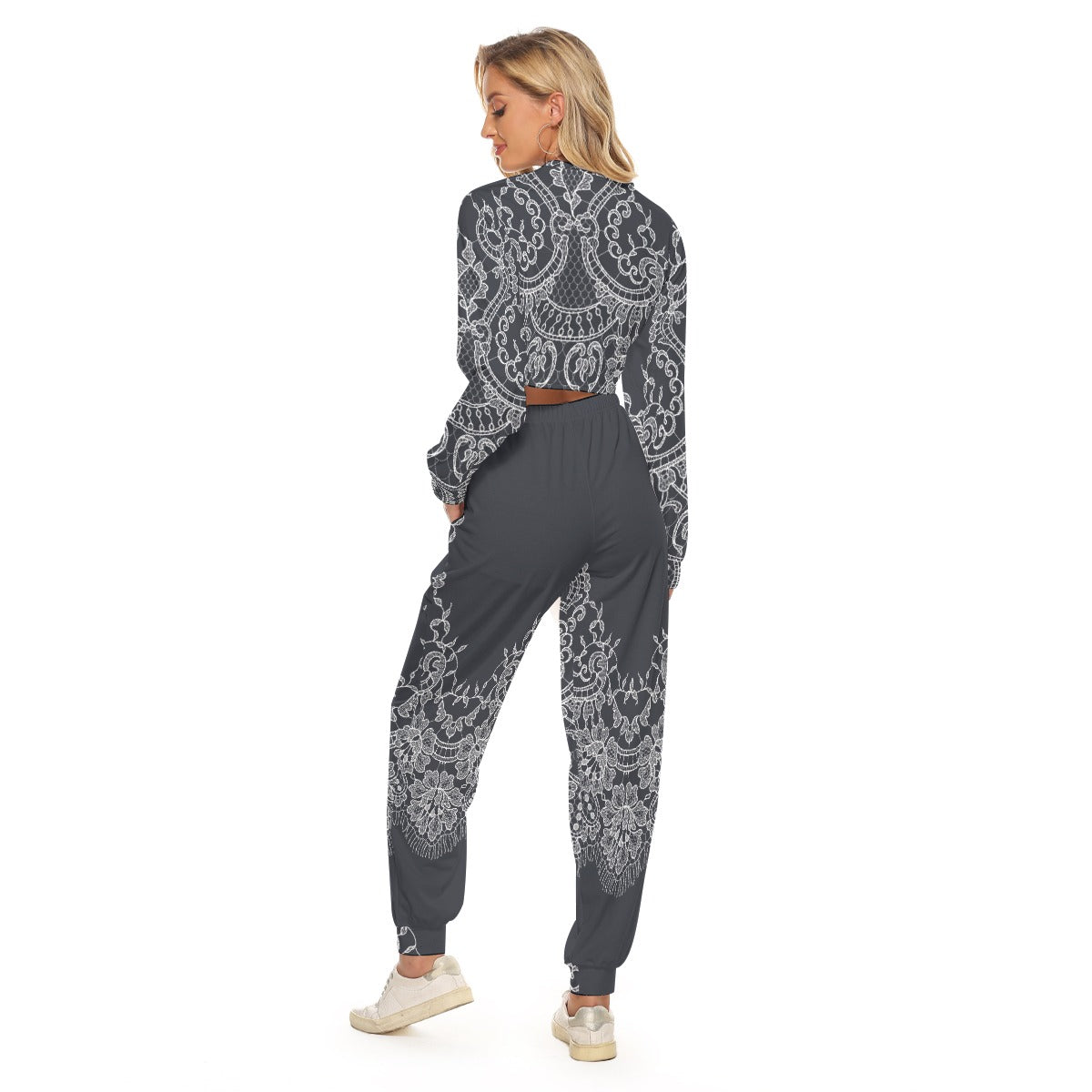 Craftklart Women's Crop 2 Sweatshirt Suit - Premium Sets from Craftklart.store - Just $38.98! Shop now at Craftklart.store