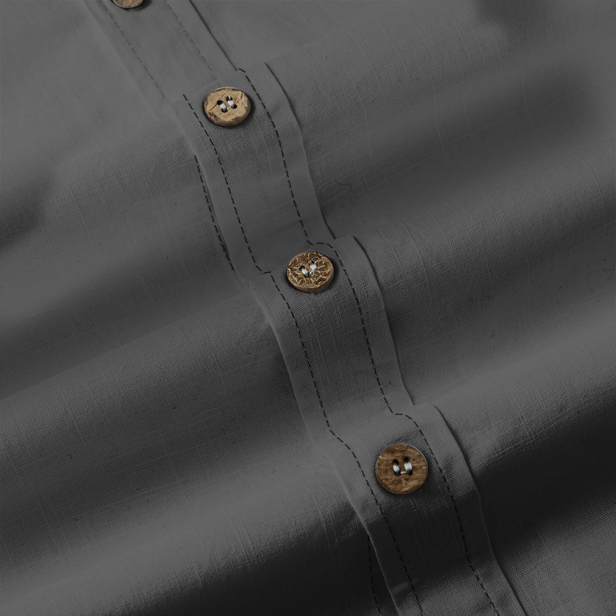 Craftklart men's slub cotton long-sleeve shirt with linen-feel fabric, casual streetwear style, shown in a natural pose.