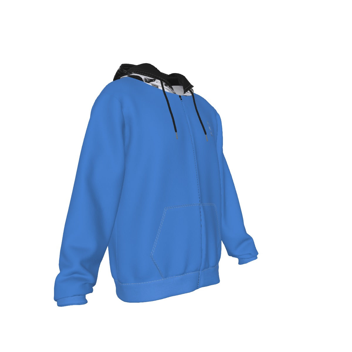 Blue All-Over Print Zip Up Hoodie With Pocket - Premium Hoodie from Craftklart.store - Just $34! Shop now at Craftklart.store