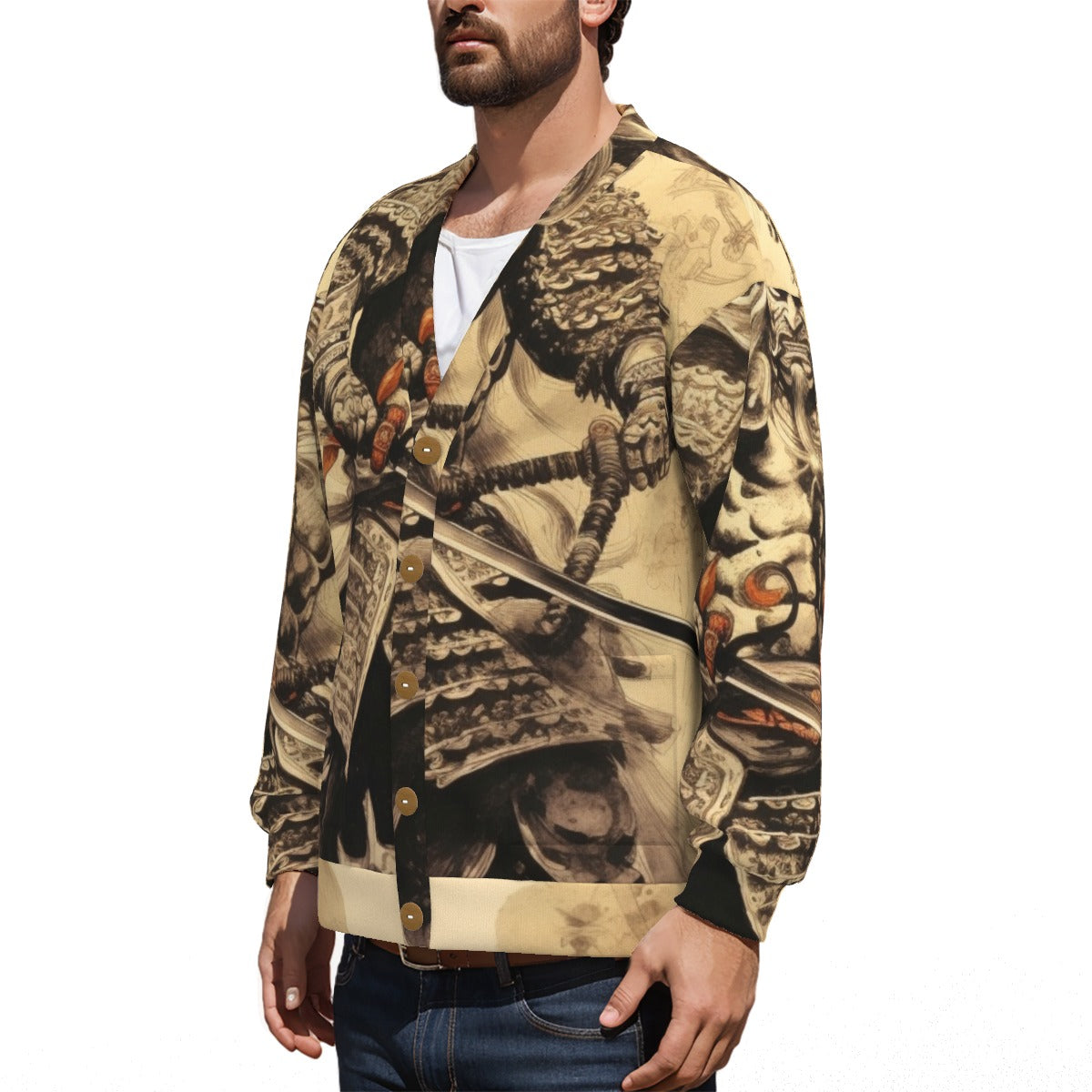 V-neck Knitted Fleece Cardigan 3 With Button Closure - Premium Cardigan from Yoycol - Just $63.96! Shop now at Craftklart.store