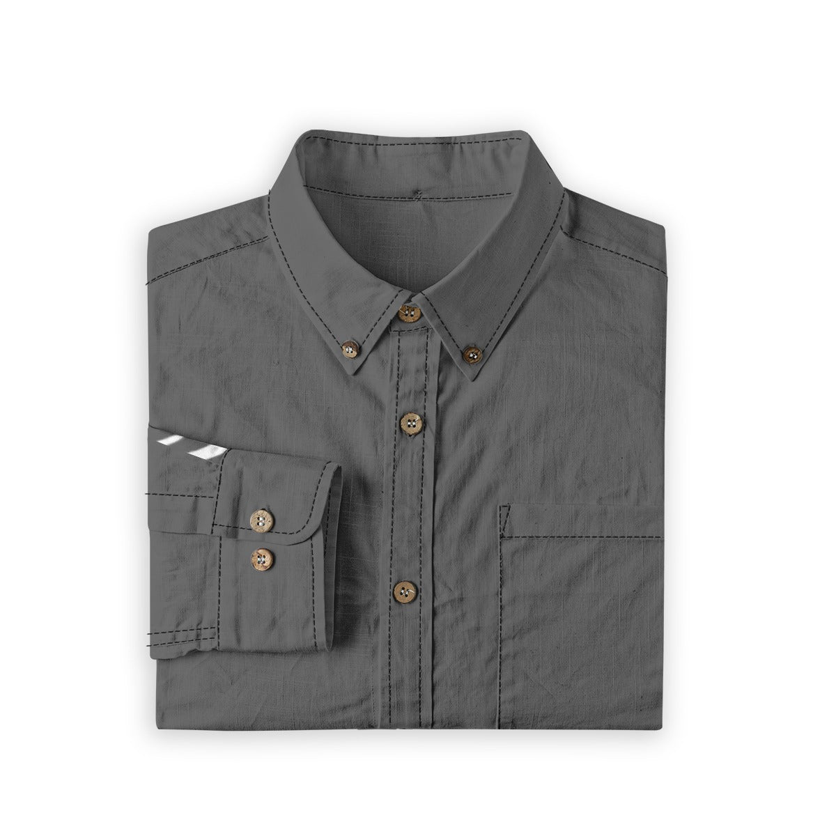 Craftklart men's slub cotton long-sleeve shirt with a linen-feel fabric, casual streetwear style, shown in a natural pose.