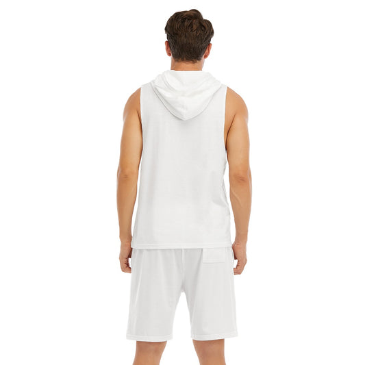 Men's Sleeveless Vest And Shorts Set White - Premium Hoodie from Craftklart.store - Just $28! Shop now at Craftklart.store