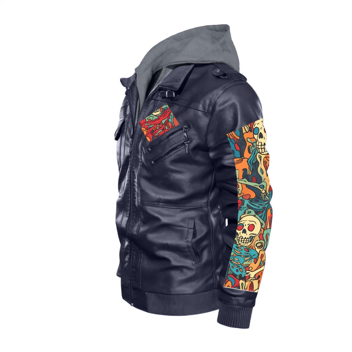 CKL Custom Men's Zip PU Leather Jacket