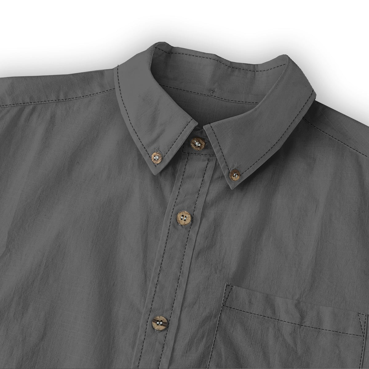Craftklart men's slub cotton long-sleeve shirt with linen-feel fabric, casual streetwear style, shown in a relaxed fit.