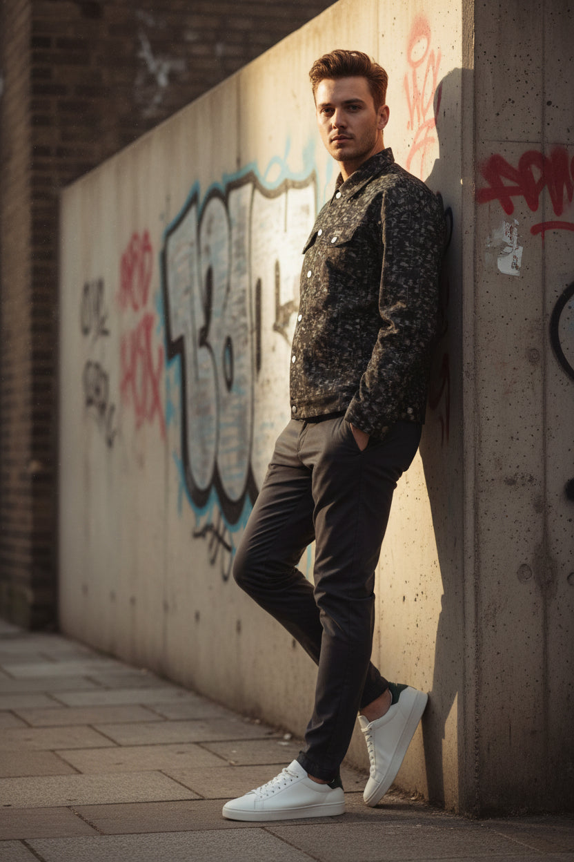 Urban Streetwear Lapel Jacket by Craftklart, casual jacket with lapel collar, stylish urban fashion for everyday wear.