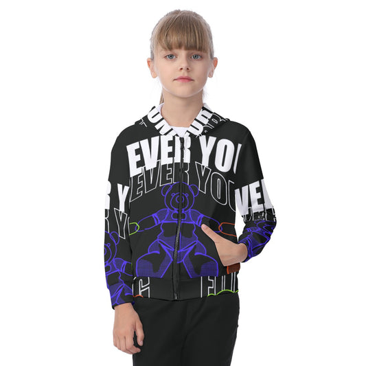 Unisex Ever You All-Over Print Kid's Zip-up Hoodie With Patch Pocket - Premium Hoodie from Craftklart.store - Just $28! Shop now at Craftklart.store