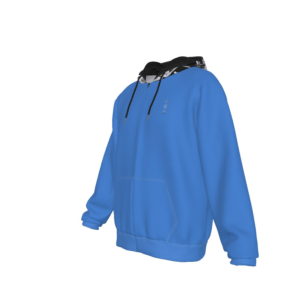 Blue All-Over Print Zip Up Hoodie With Pocket - Premium Hoodie from Craftklart.store - Just $34! Shop now at Craftklart.store