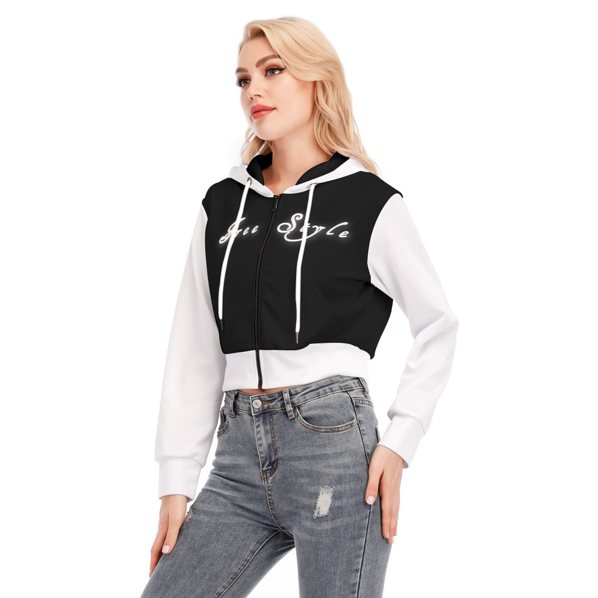 Craftklart Women's Crop Top Hoodie With Zipper Closure - Premium Hoodie from Craftklart.store - Just $29.99! Shop now at Craftklart.store