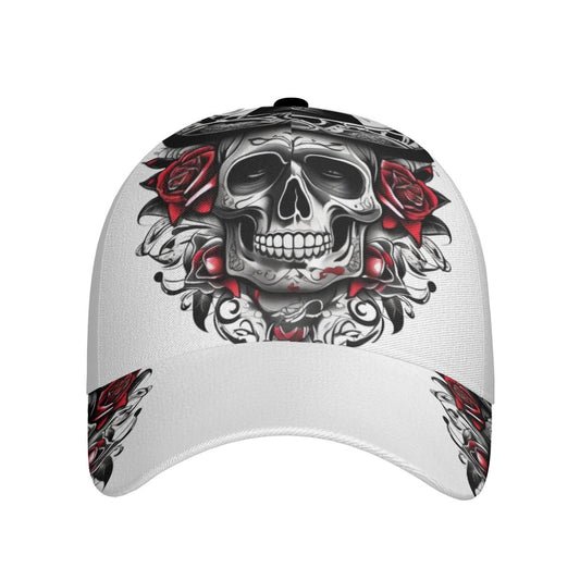 Wanted Skull All-Over Print Peaked Cap - Premium Baseball Cap from Craftklart.store - Just $10.50! Shop now at Craftklart.store