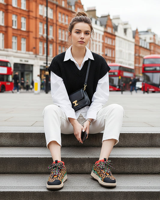 Luxury Cow Suede Platform Sneakers for Women