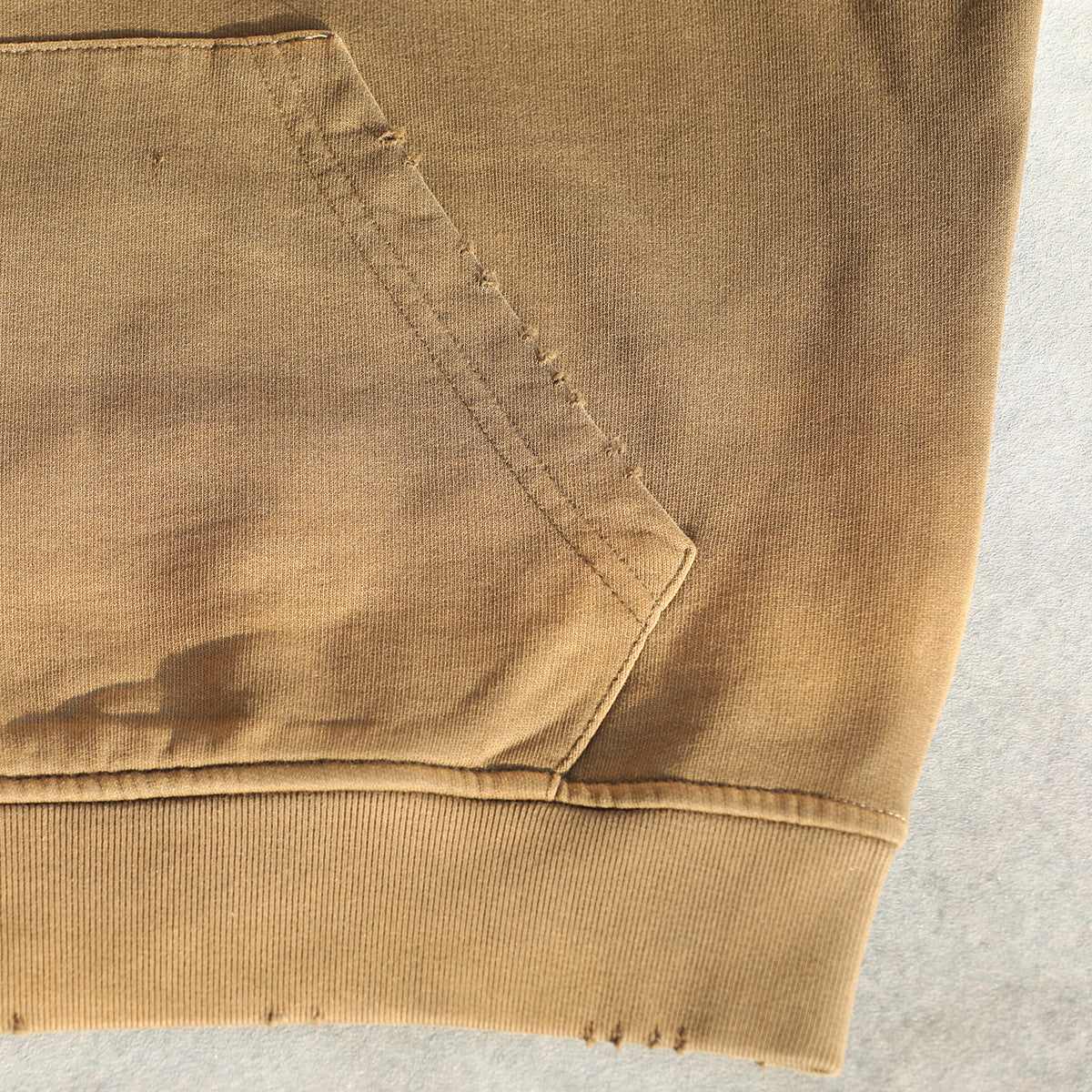 Distressed Zip-Up Hoodie — 420GSM