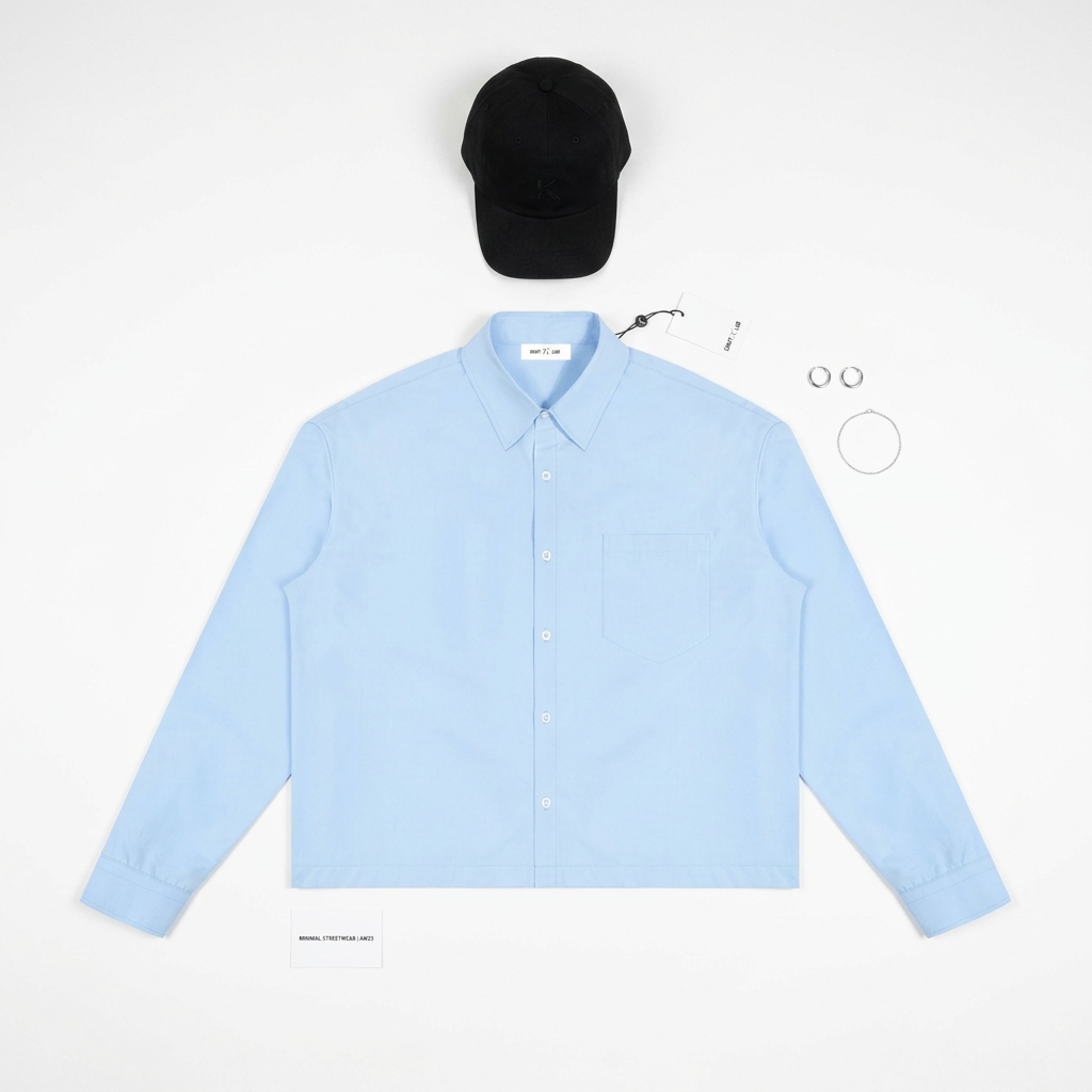 Plain Boxy Long Sleeve Shirt