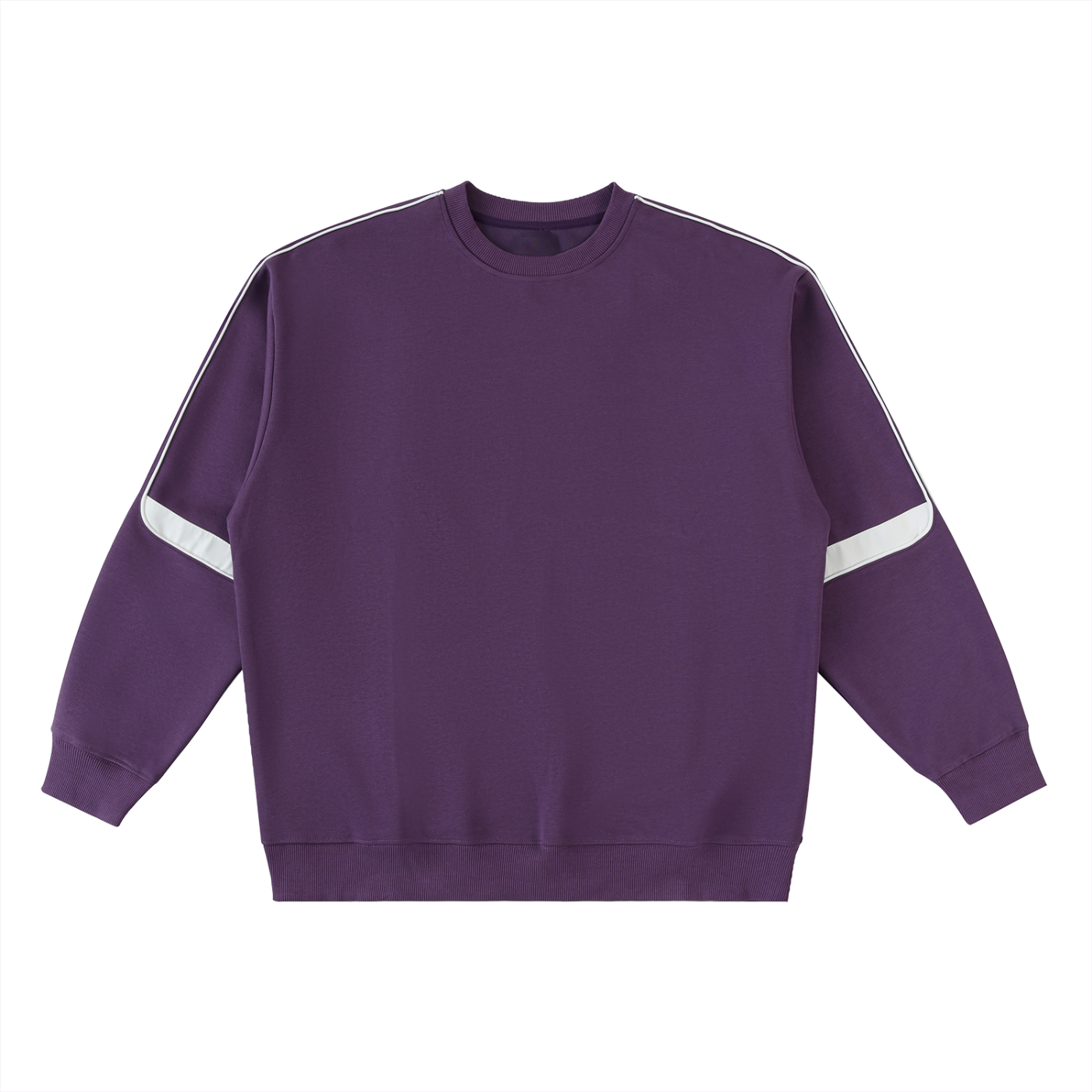 Oversized Crewneck Taped Sweatshirt — Purple
