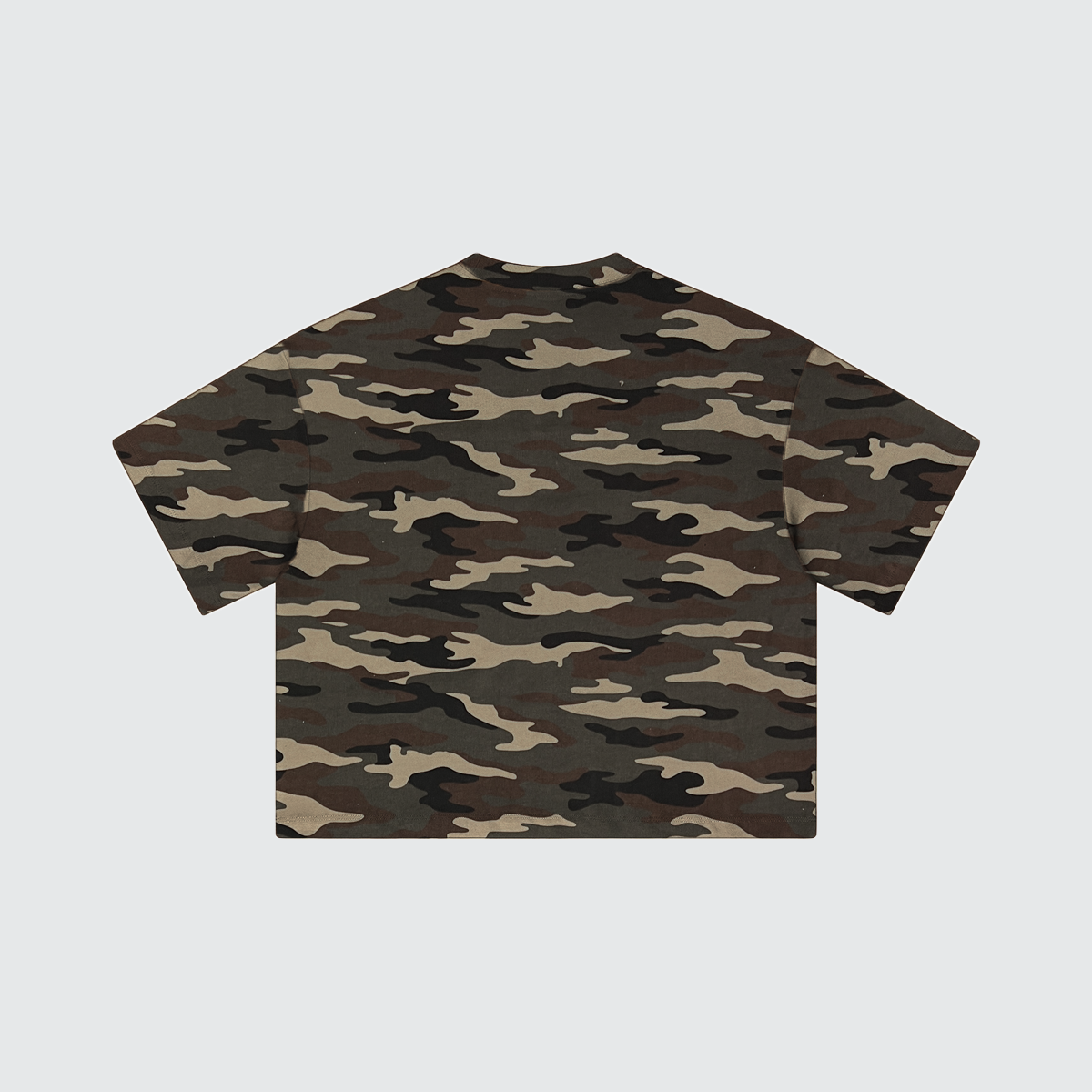 Heavyweight Boxy Cropped Camo Tee — 270GSM