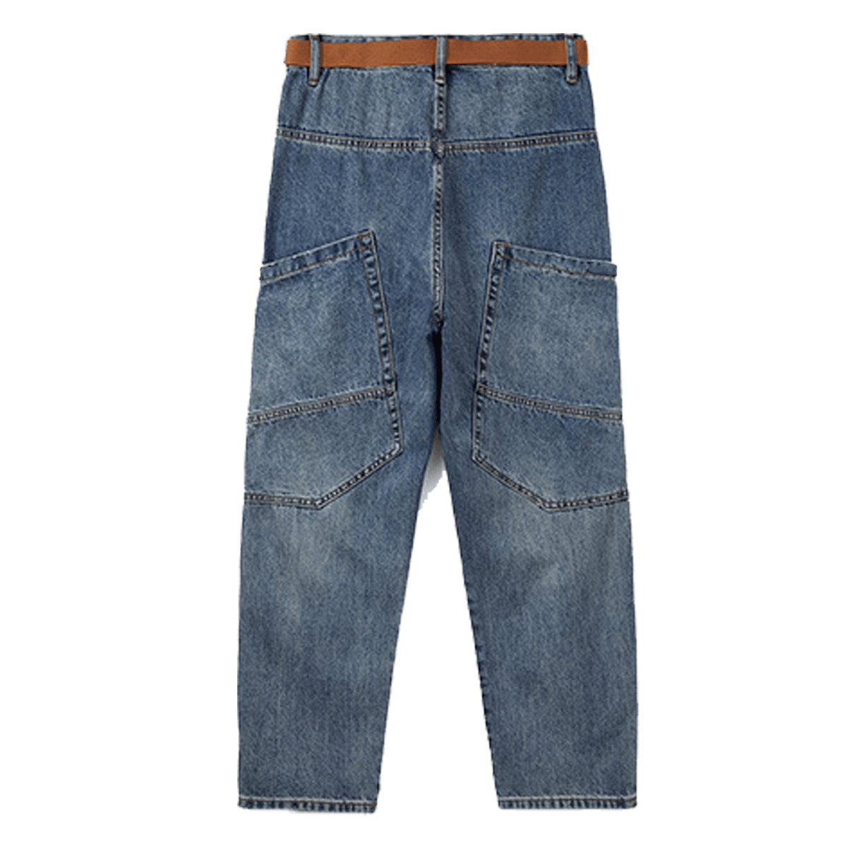 Unisex Loose-Fit Harem Cargo Denim Jeans