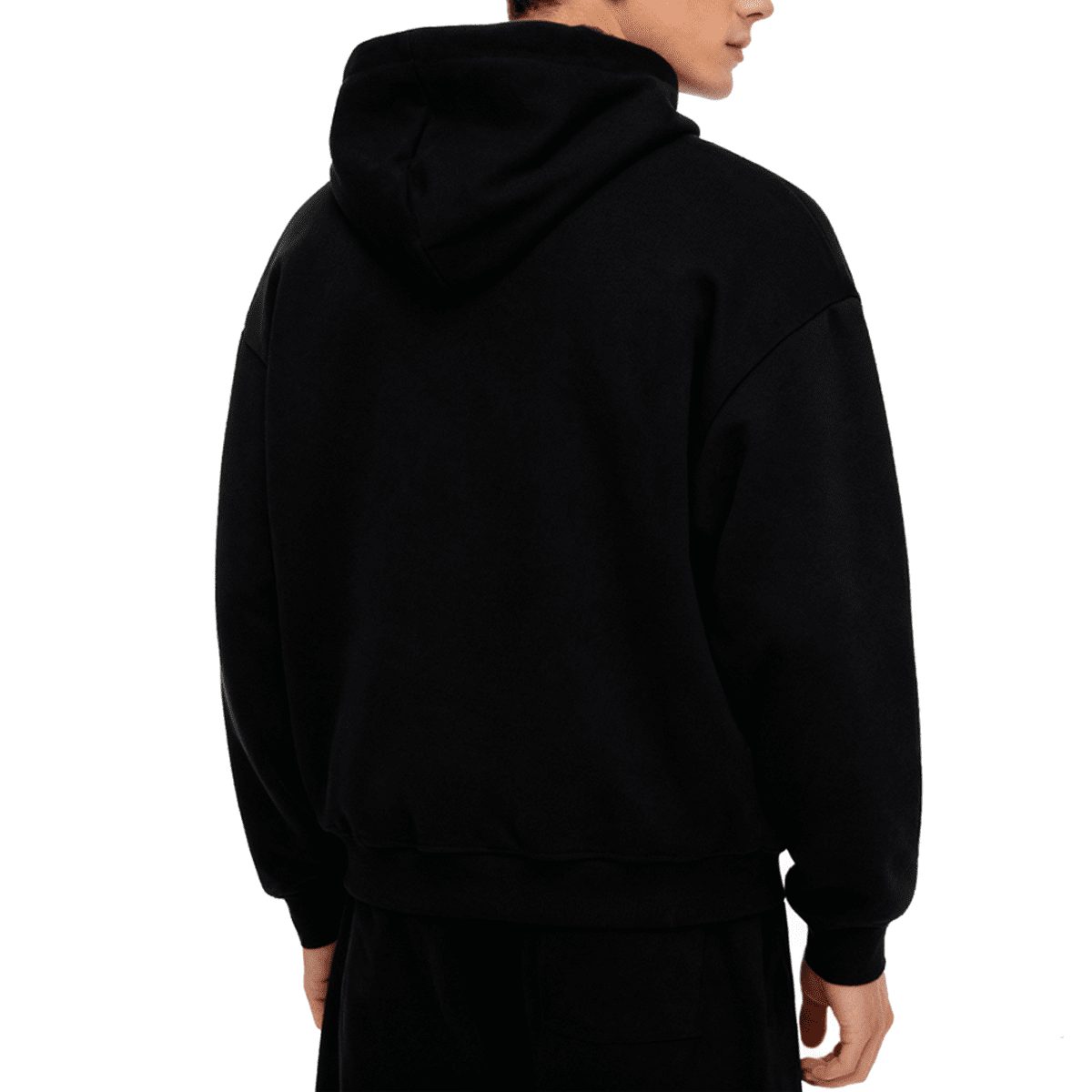 Unisex oversized zip-up hoodie in heavyweight 460GSM fabric, featuring a cropped design and urban streetwear style.