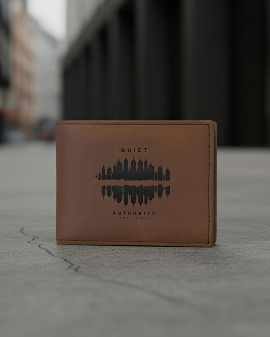 Slim bifold wallet from Urban Carry by Craftklart, featuring RFID-blocking technology and sleek urban streetwear style.
