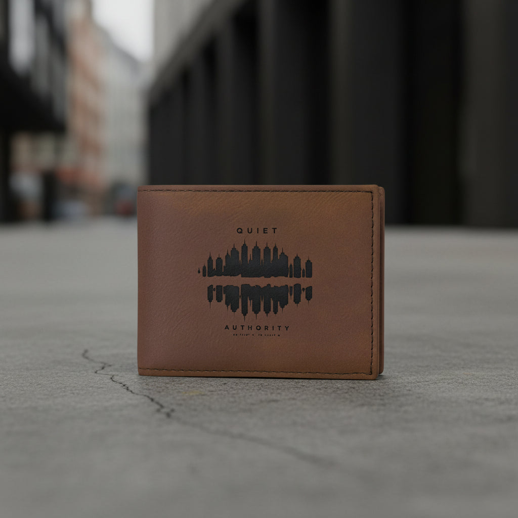 Slim bifold wallet from Urban Carry by Craftklart, featuring RFID-blocking technology and sleek urban streetwear style.